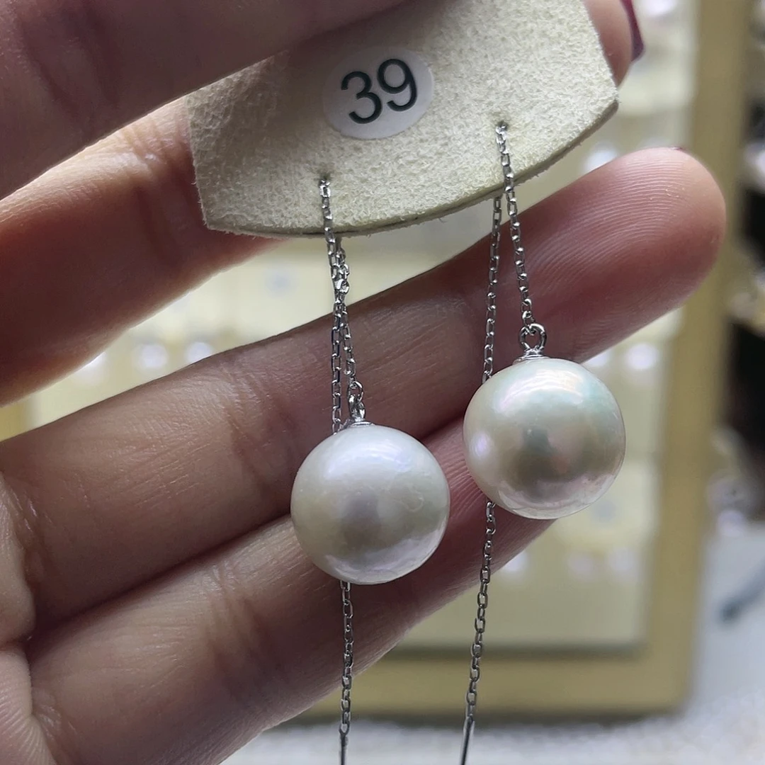 淡水珍珠耳饰银S925镶嵌