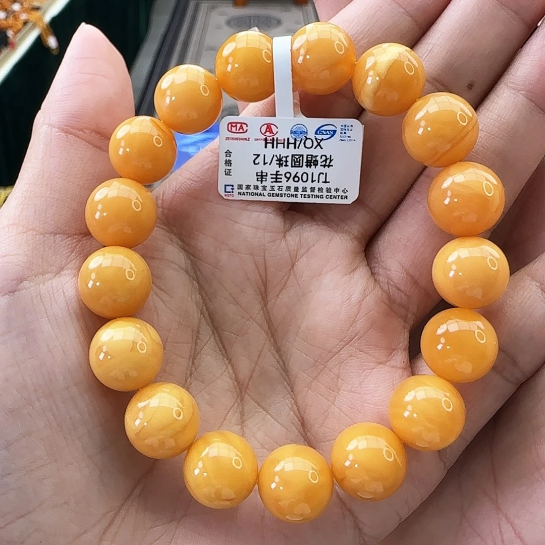 未镶嵌琥珀手链12M蜜蜡