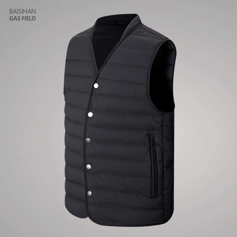 百思寒男士羽绒服鹅绒服短款加厚羽绒马甲秋冬