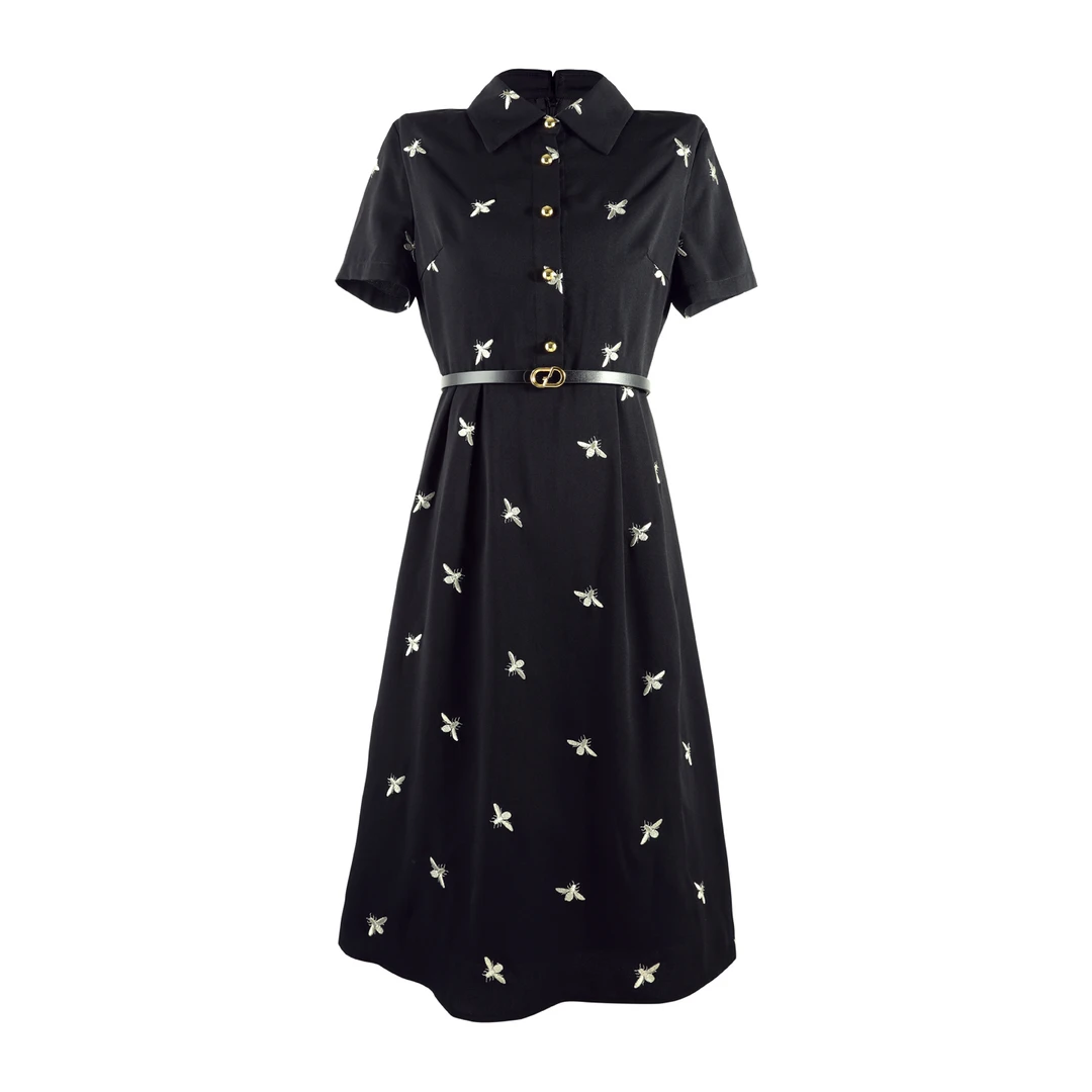 【TK】2025年夏季新款高级感刺绣收腰连衣裙HBZW651964