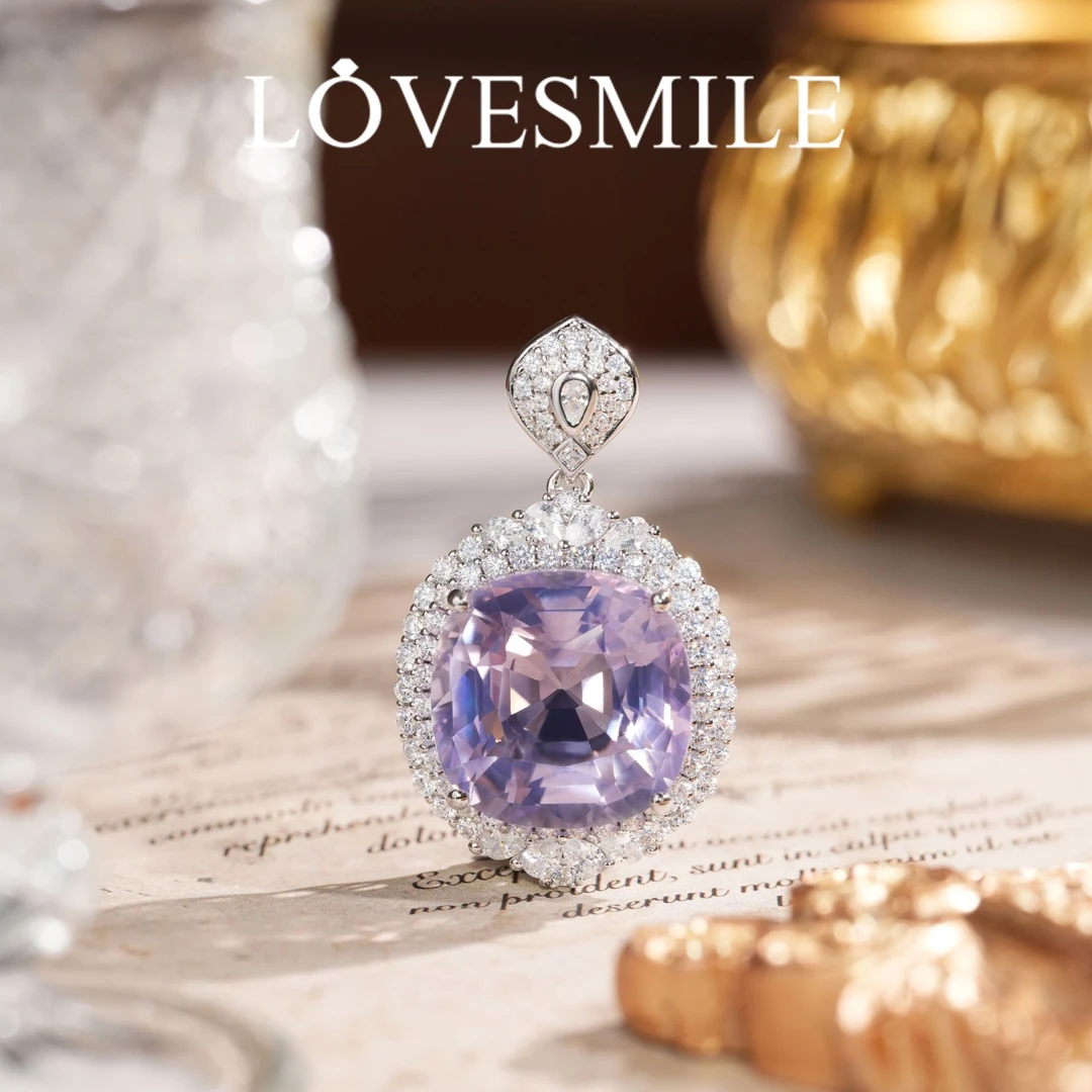 S925银紫晶吊坠薰衣草吊坠精美气质华丽优雅