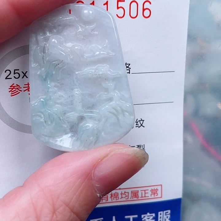 翡翠未镶嵌吊坠(赠链)