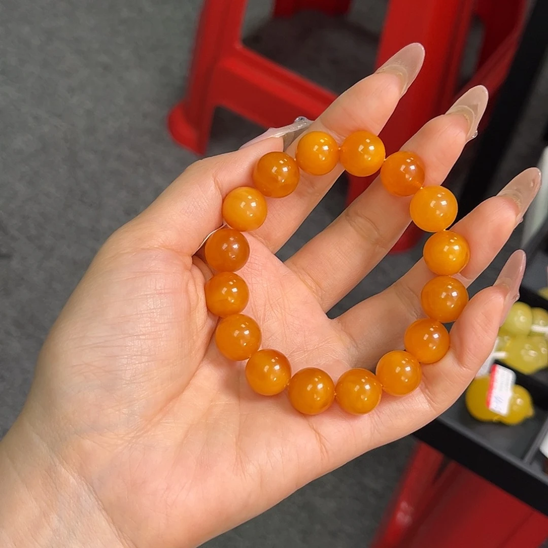 未镶嵌琥珀裸石蜜糖红妖花蜡