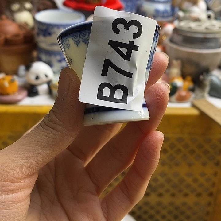 紫砂茶杯蓝****～平安喜乐万事顺遂