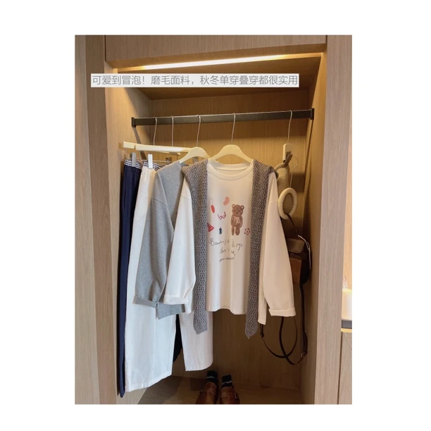 【韩国东大门品牌订单】韩国小熊绒感秋冬款长袖打底衫女款打底