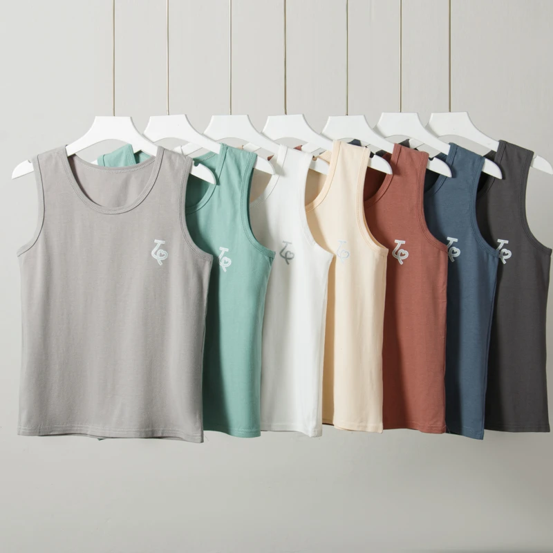 新款夏季男款初高中学生大童青少年胖童莱卡大弹力空调衫打底背心