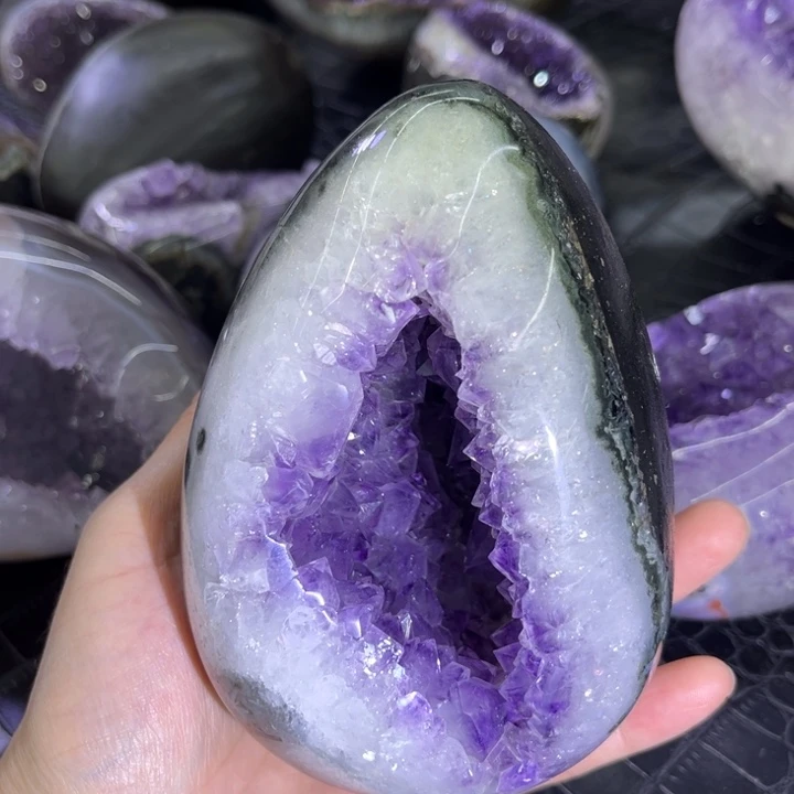 未镶嵌发饰水晶福利紫晶蛋
