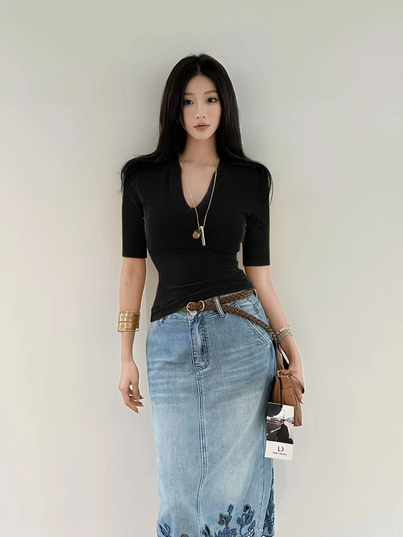 清清利达 NEW DADADA【日落慢行】时尚休闲修身气质上衣DUM064