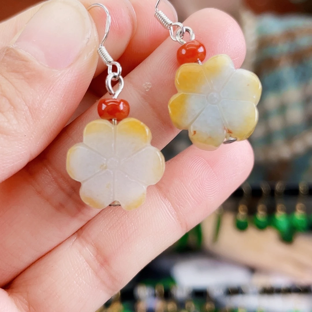 翡翠未镶嵌耳饰饰品