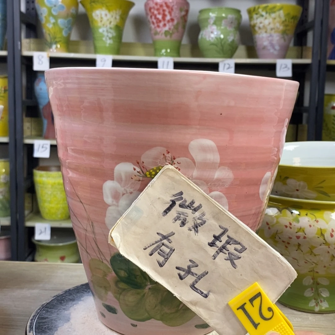 景德镇手工手绘陶瓷花盆