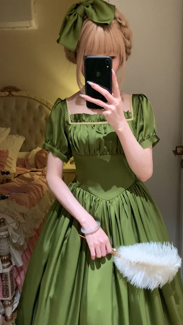 【BUNNY魔法森林】Mary小姐 连衣裙 夏季法式收腰泡泡袖显瘦