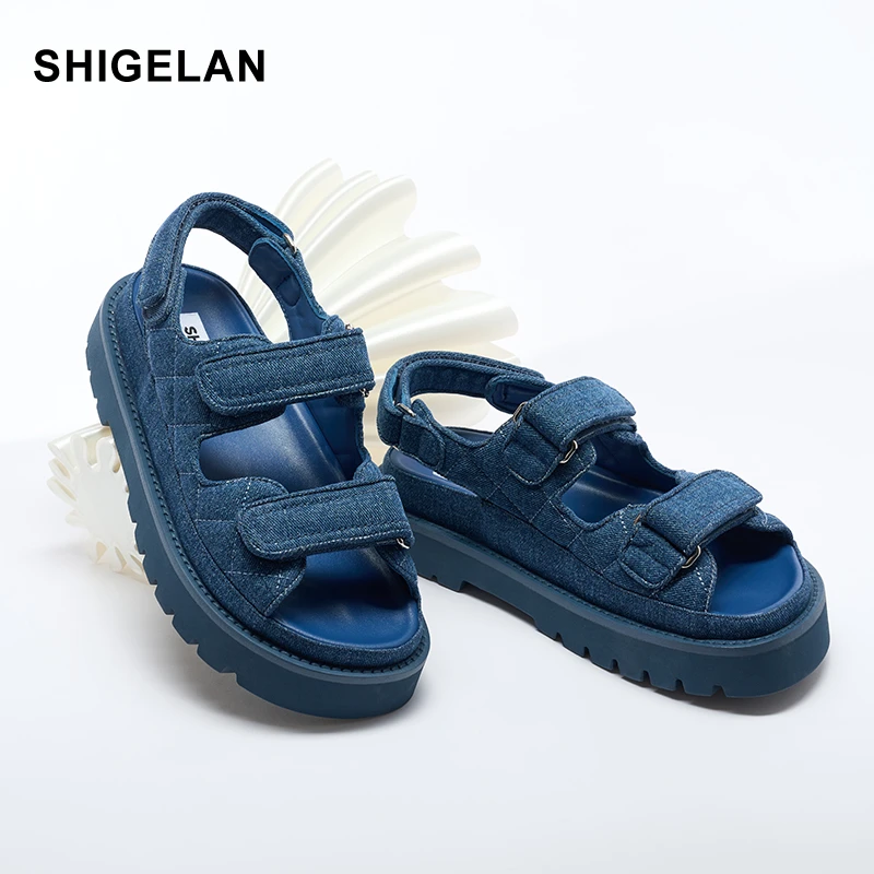 诗歌兰25款纯色低跟平底时尚凉鞋休息百搭一脚蹬66560-8