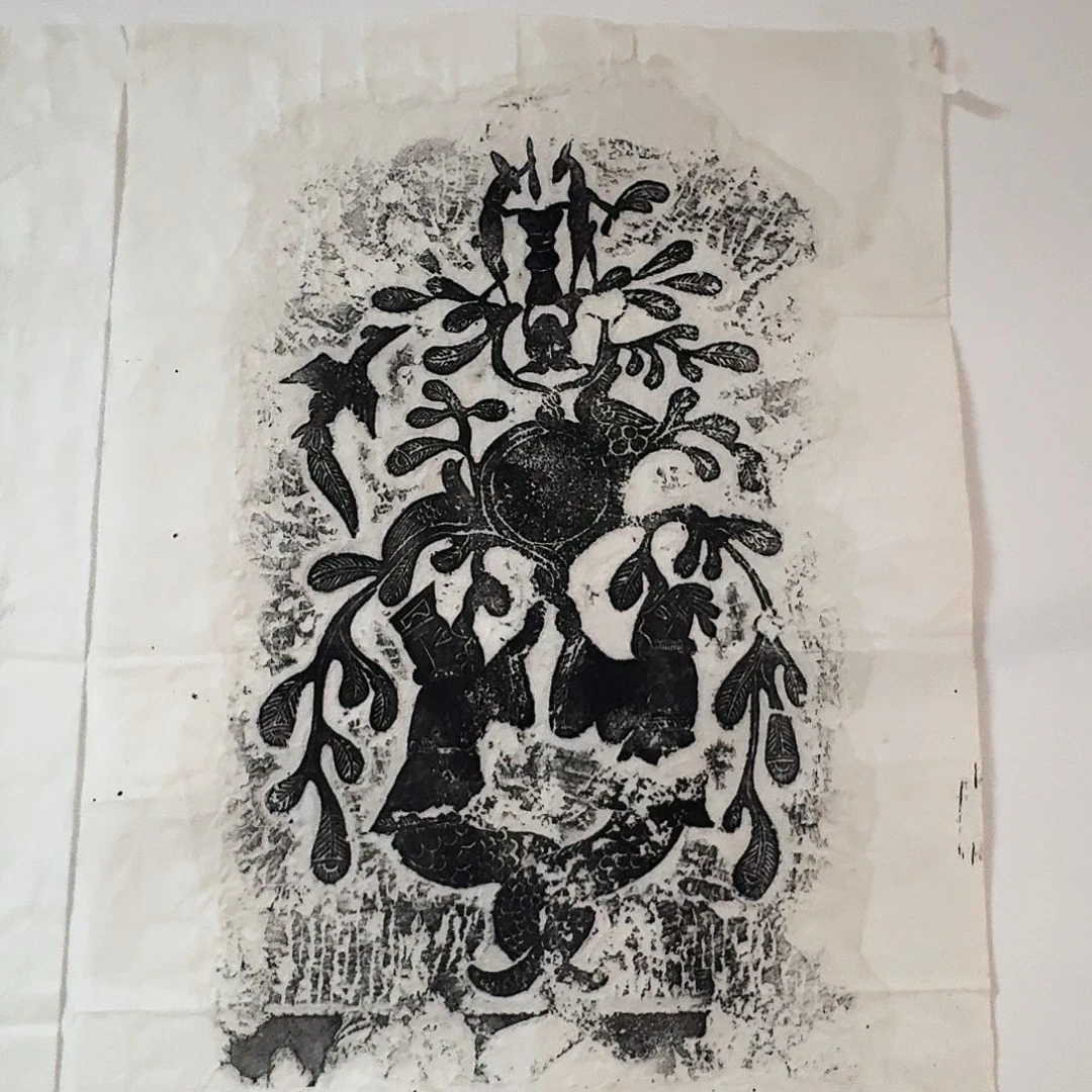 拓片用纸其他玉兔捣药图