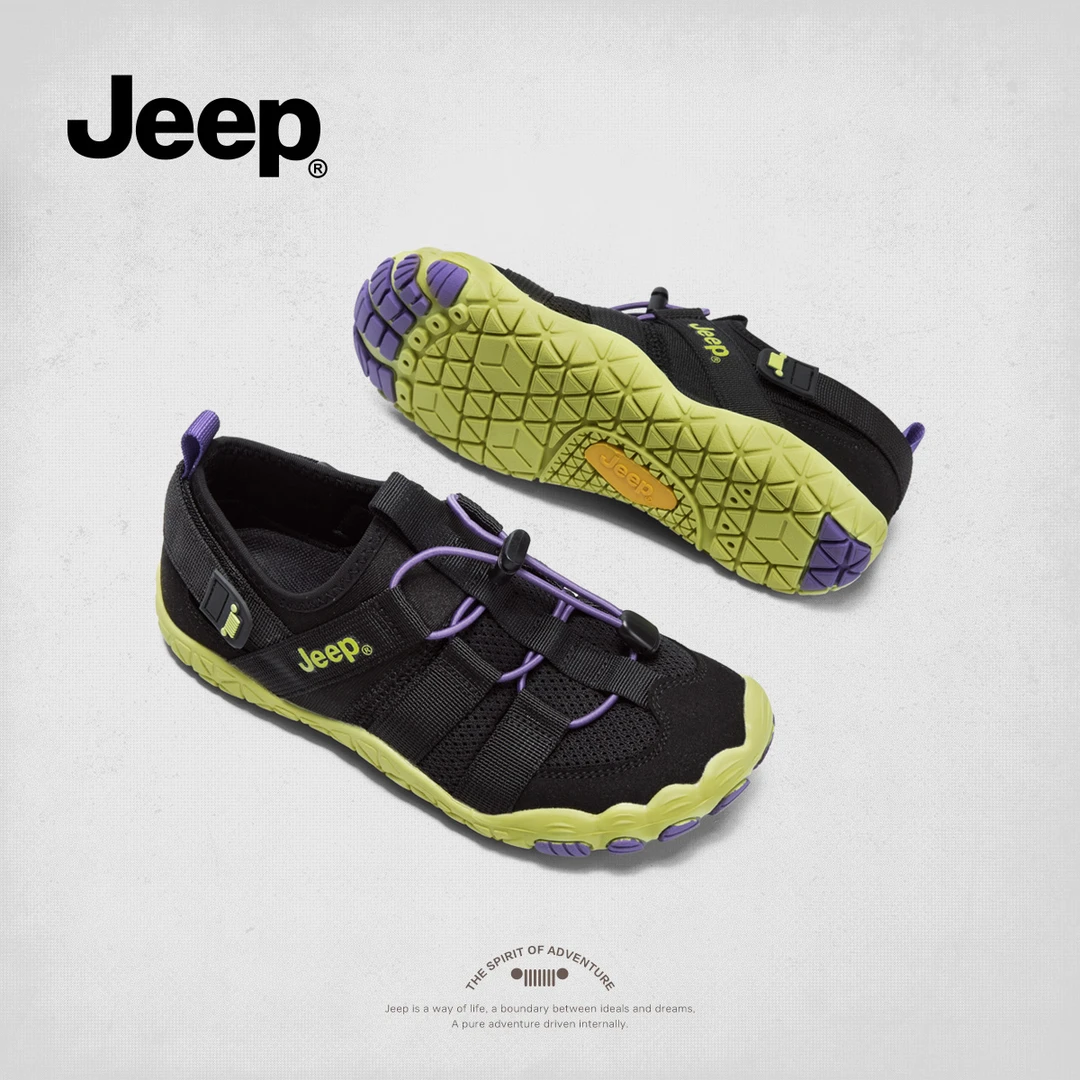 jeep平底跑步鞋女2025春夏新款室内百搭休闲运动鞋透气防滑健身鞋