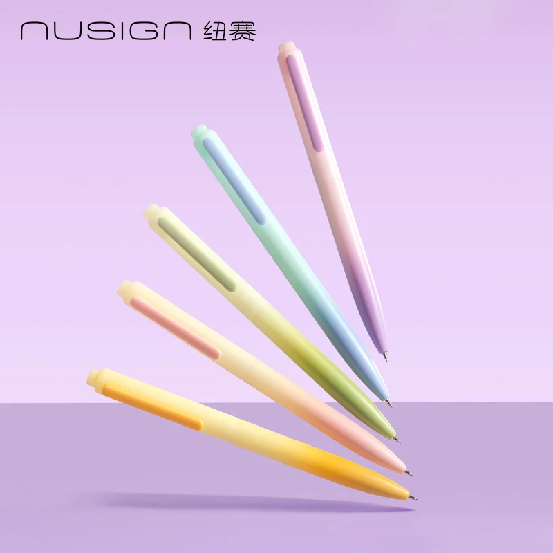 得力纽赛香味按动中性笔学生简约写题速干笔黑色顺滑考试刷题笔