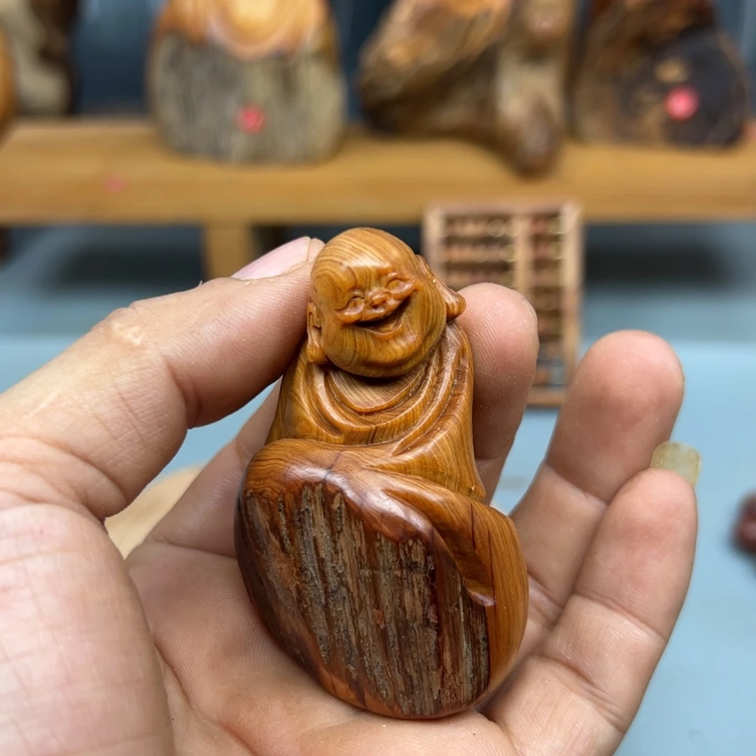 鱼***香木崖柏木摆件手把件
