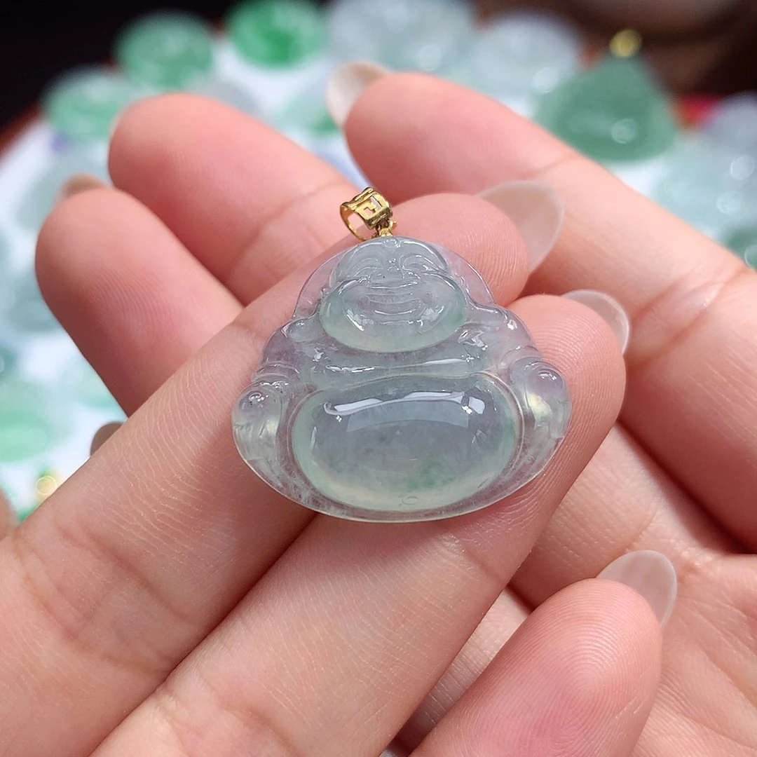 翡翠未镶嵌颈饰佛公