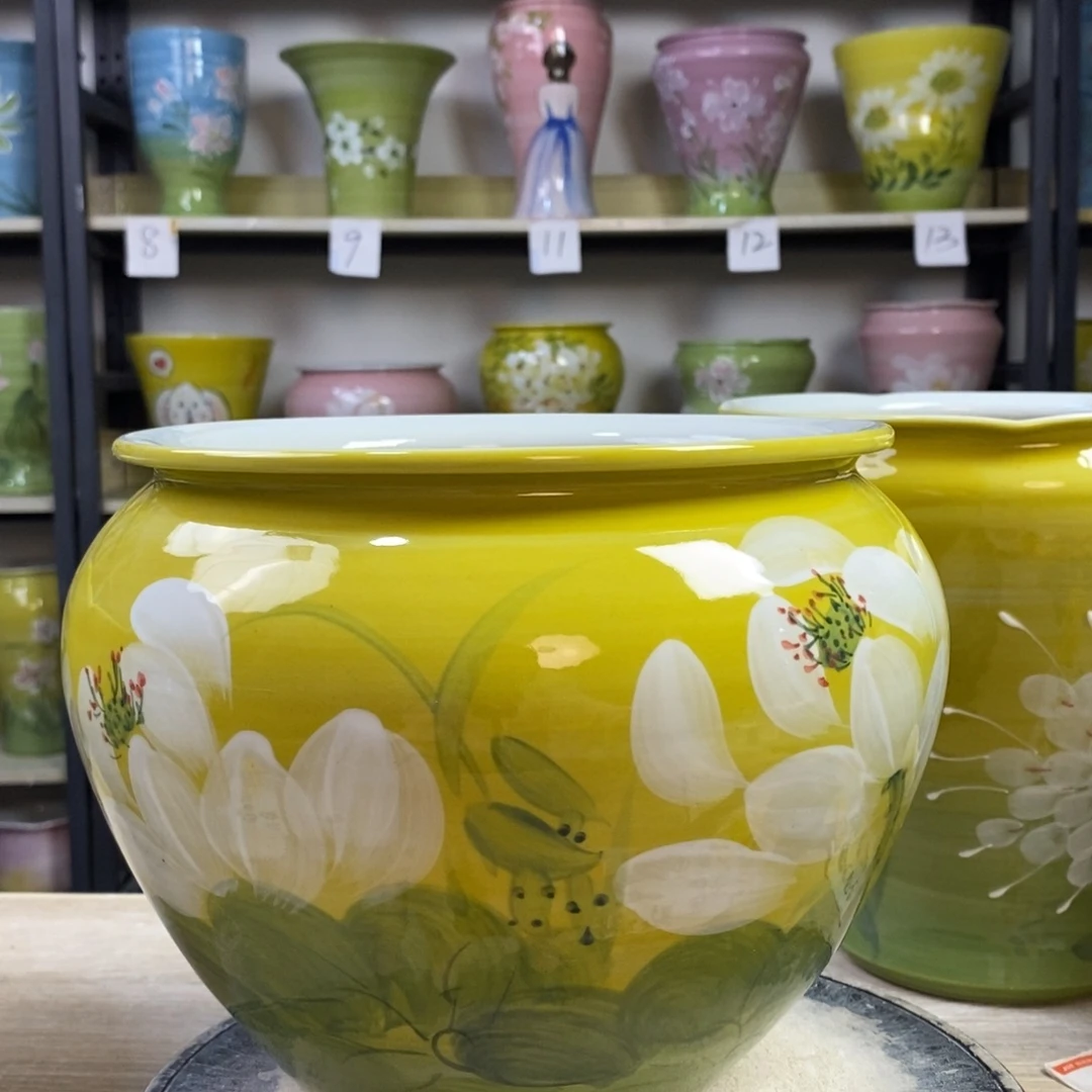 景德镇手工手绘陶瓷花盆