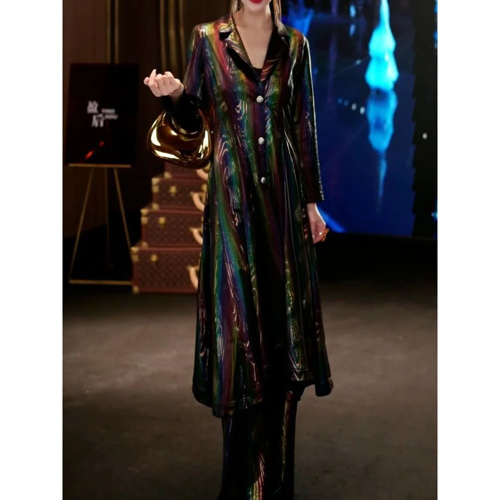 洋气轻奢优雅端庄裤套装2026春季新款时尚长款气质显瘦上衣+裤子