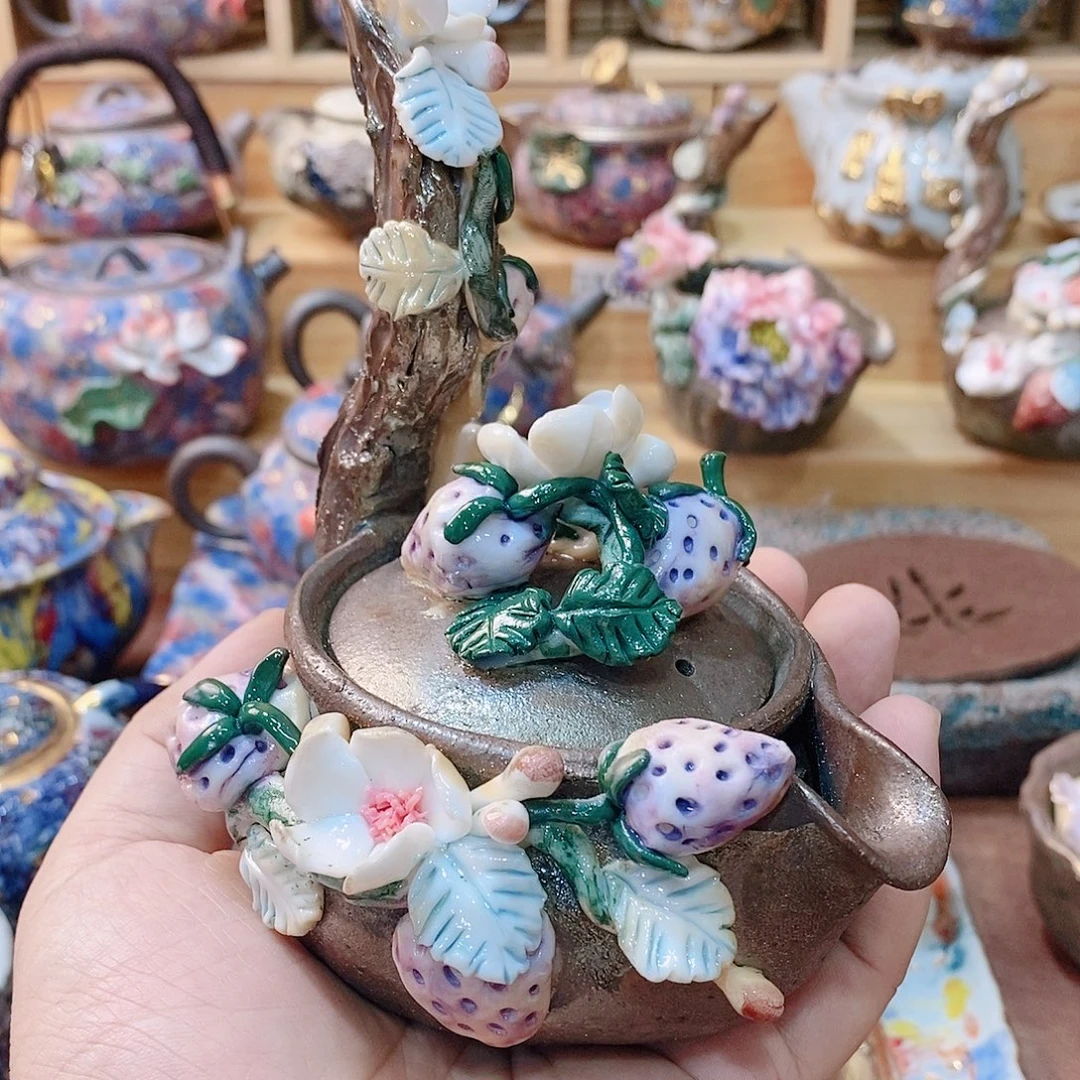 粗陶志野柴烧茶器