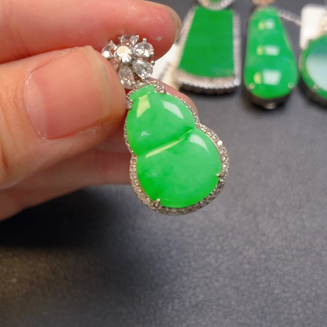 翡翠银S925镶嵌吊坠(不含链)