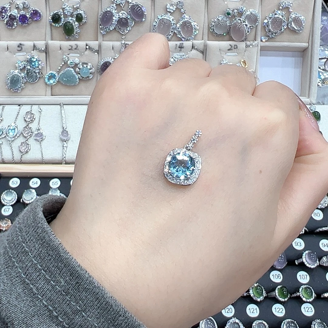 杀***花黄晶银S925镶嵌颈饰