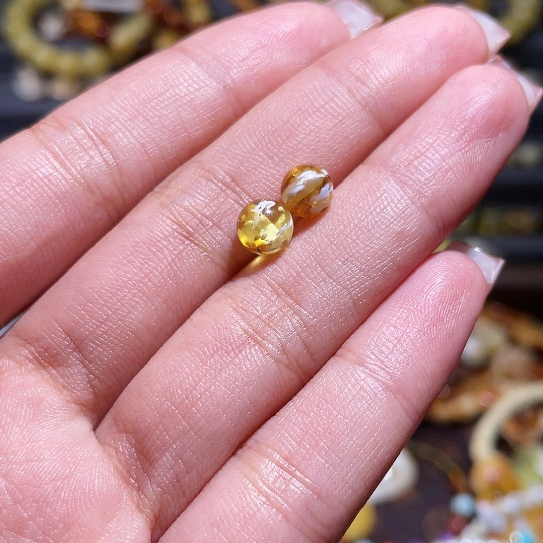 蜜蜡裸石未镶嵌开**蘼珠子福利（打孔不退换）