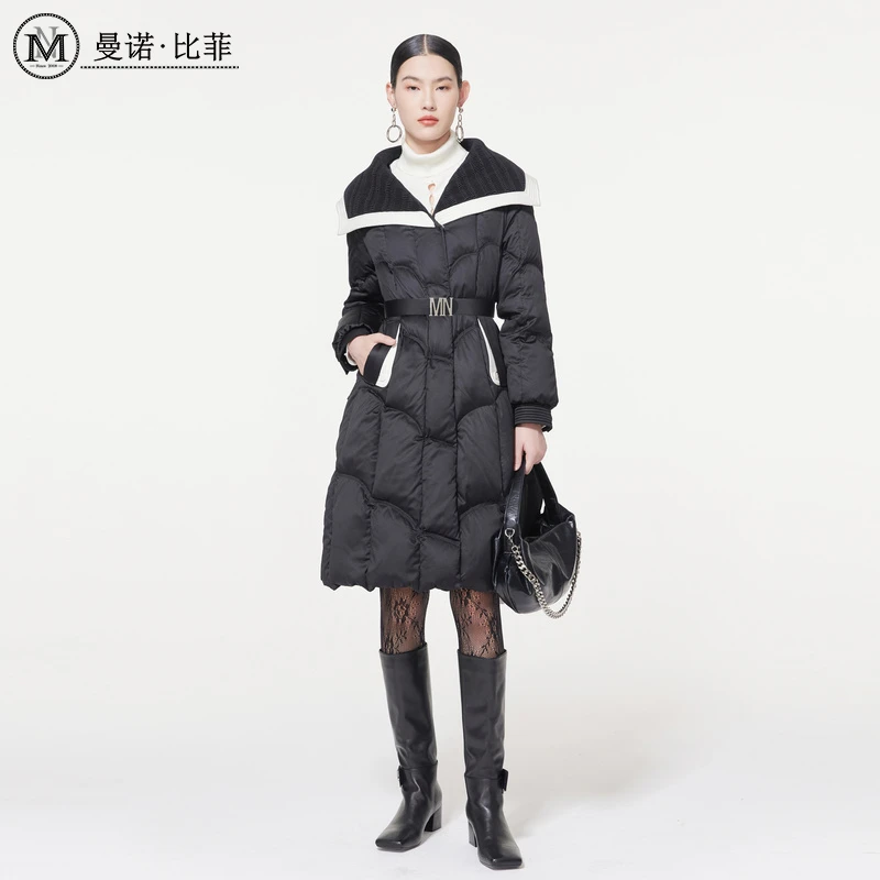 【初依专属】海军领收腰长款羽绒服MECI145138