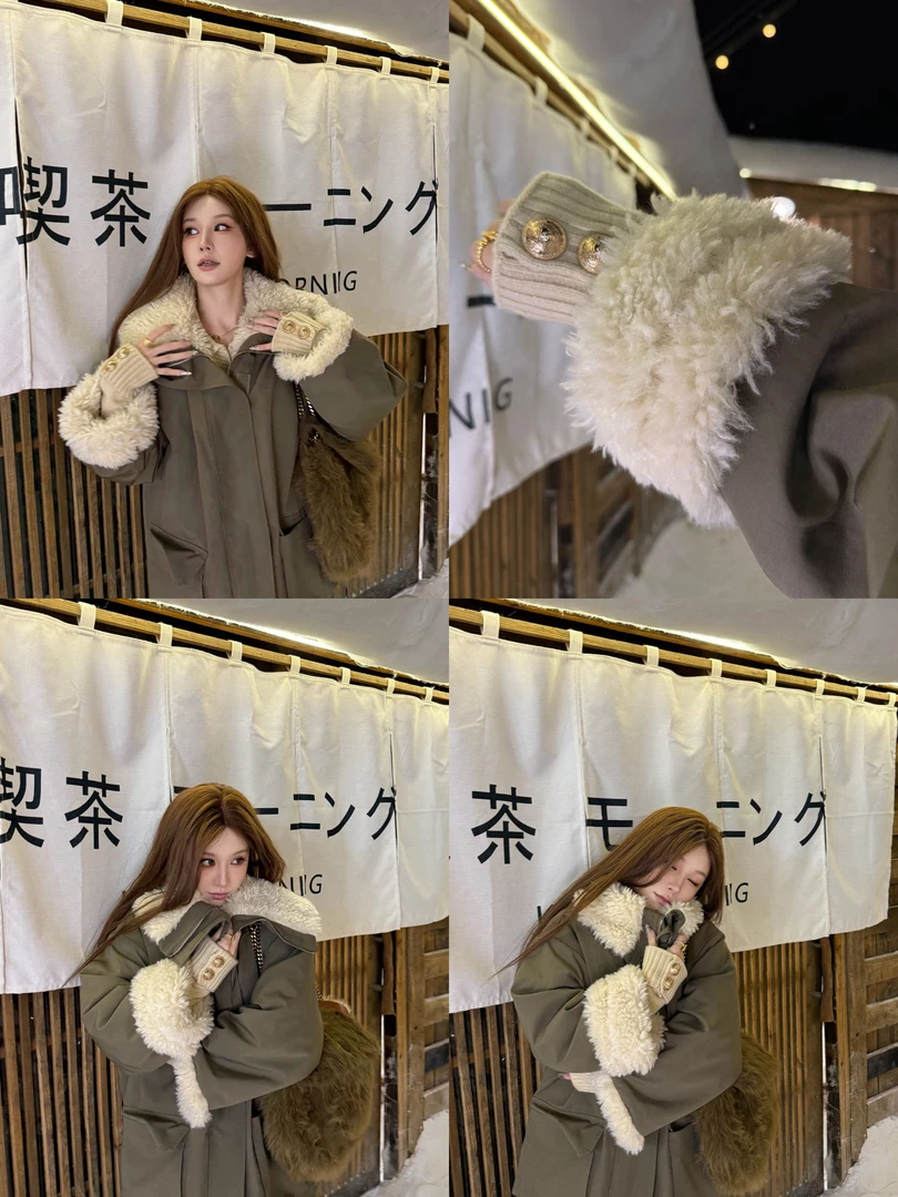 可可不加酱【露思同款羊羔毛】秋冬保暖设计长袖外套LWJ25D4C3667