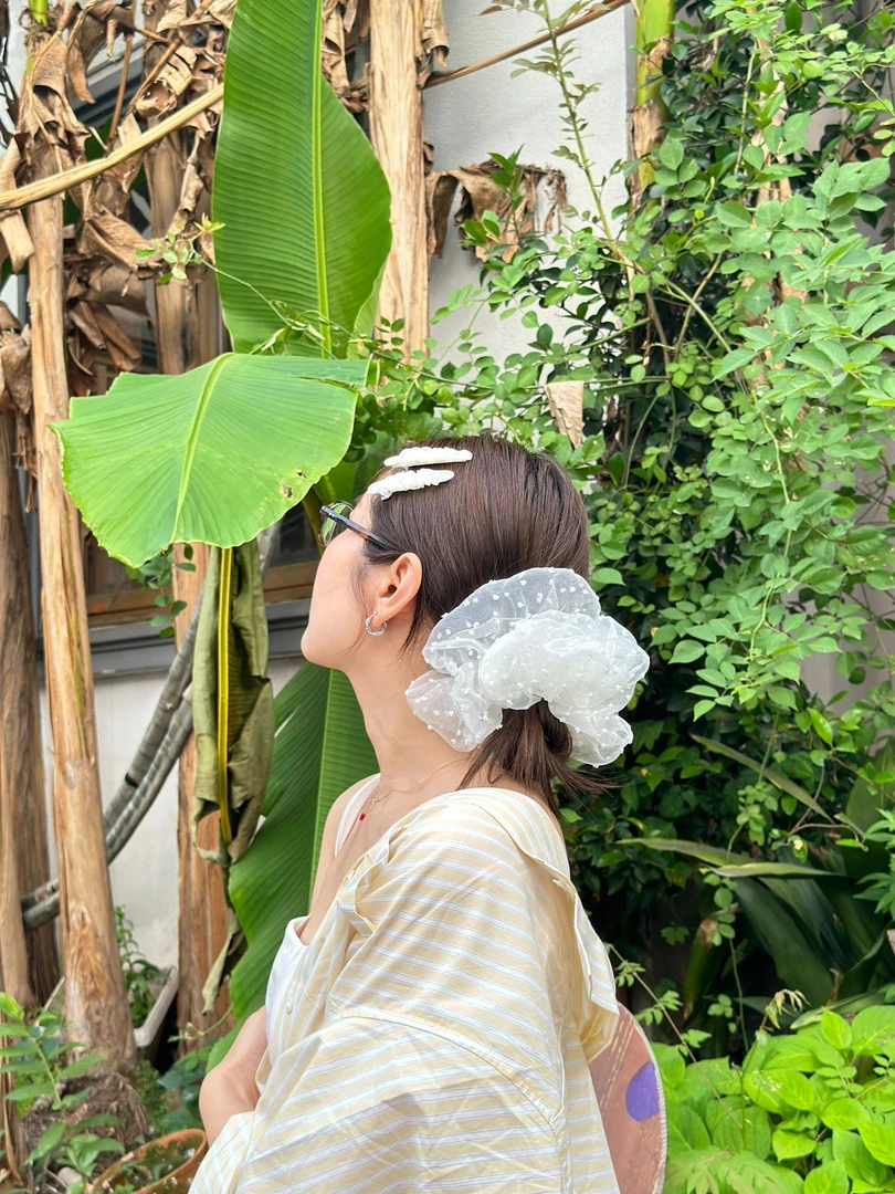 「MyFioielli｣一朵云纱发圈~进口面料日韩慵懒风甜美风发圈绳头FQ1