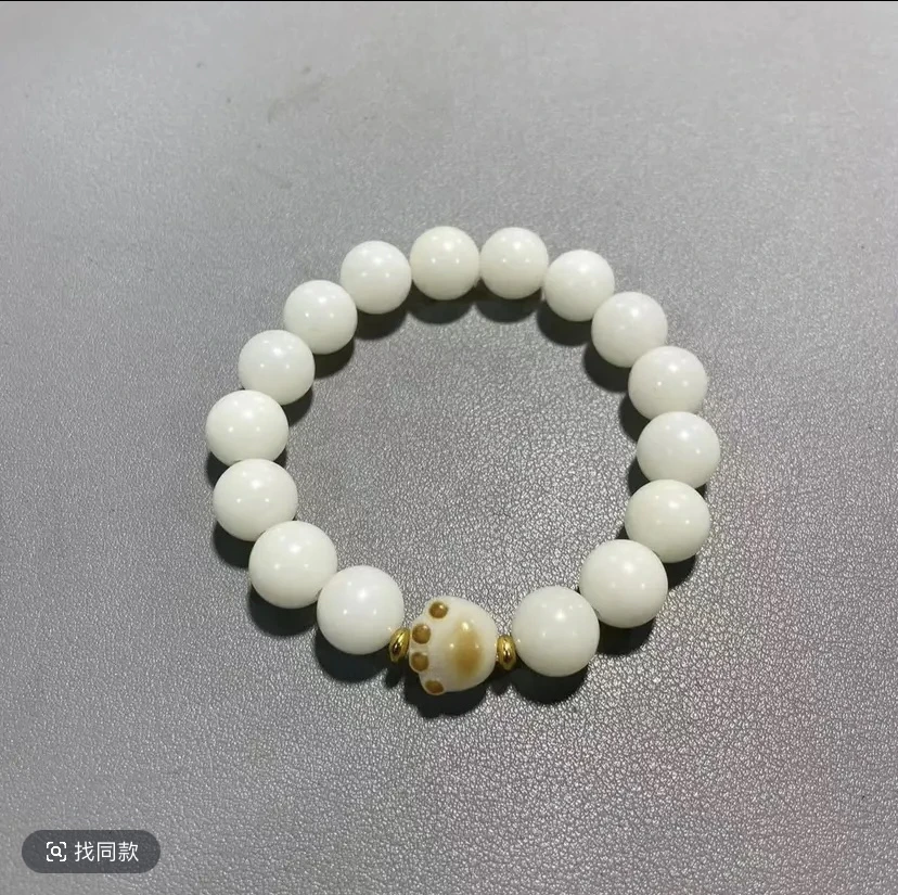 非金属木质手链 白玉菩提猫爪款