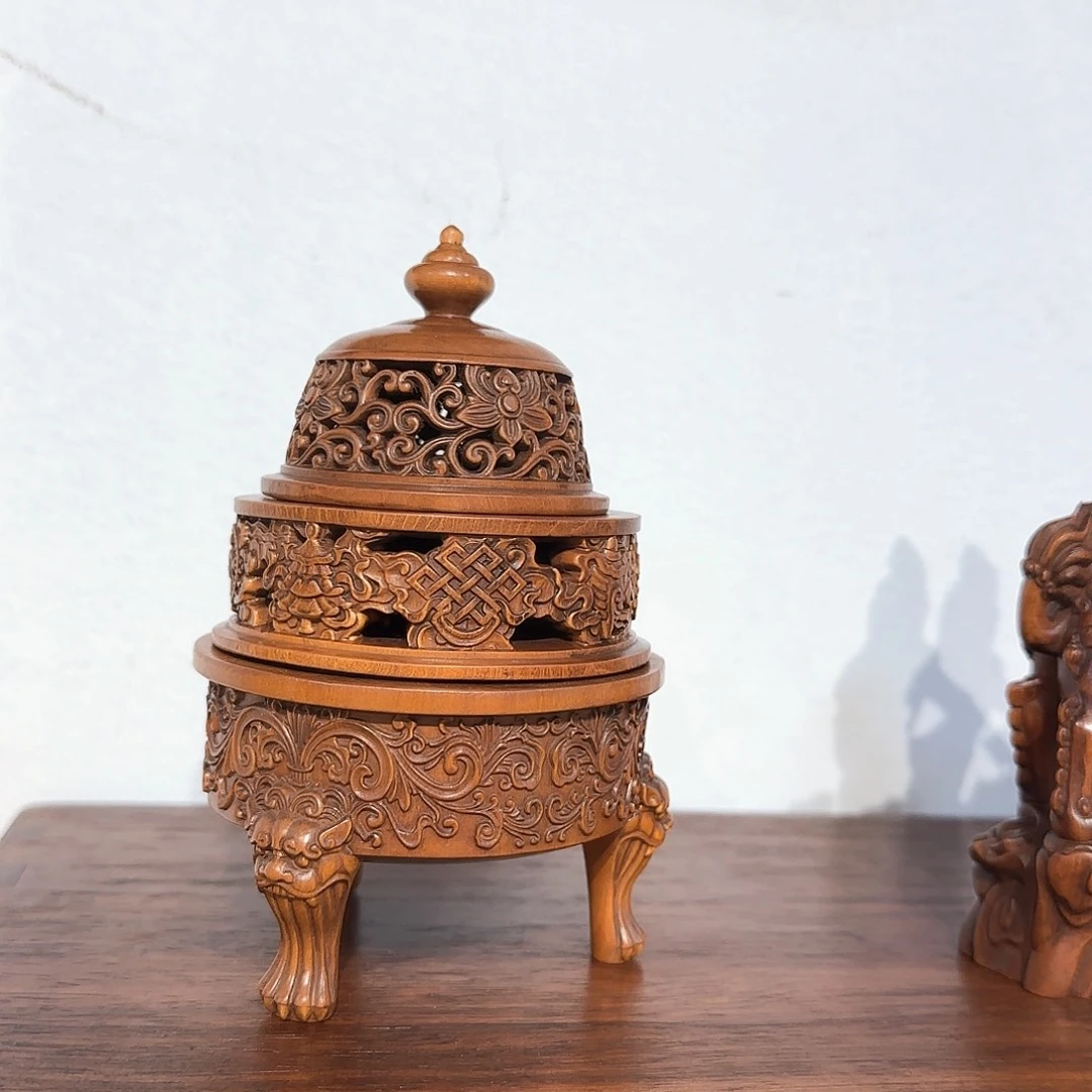 花梨木类黄杨木熏炉