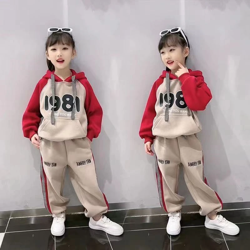 女童运动套装春秋季2025新款洋气大童数字卫衣儿童秋季潮酷穿搭