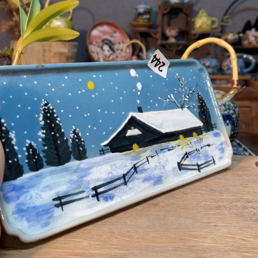 壶素浅陶瓷手工手绘