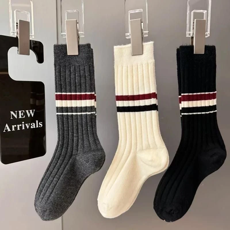 加厚女袜秋冬保暖堆堆袜ins多巴胺明显同款中长筒学院风氛围感