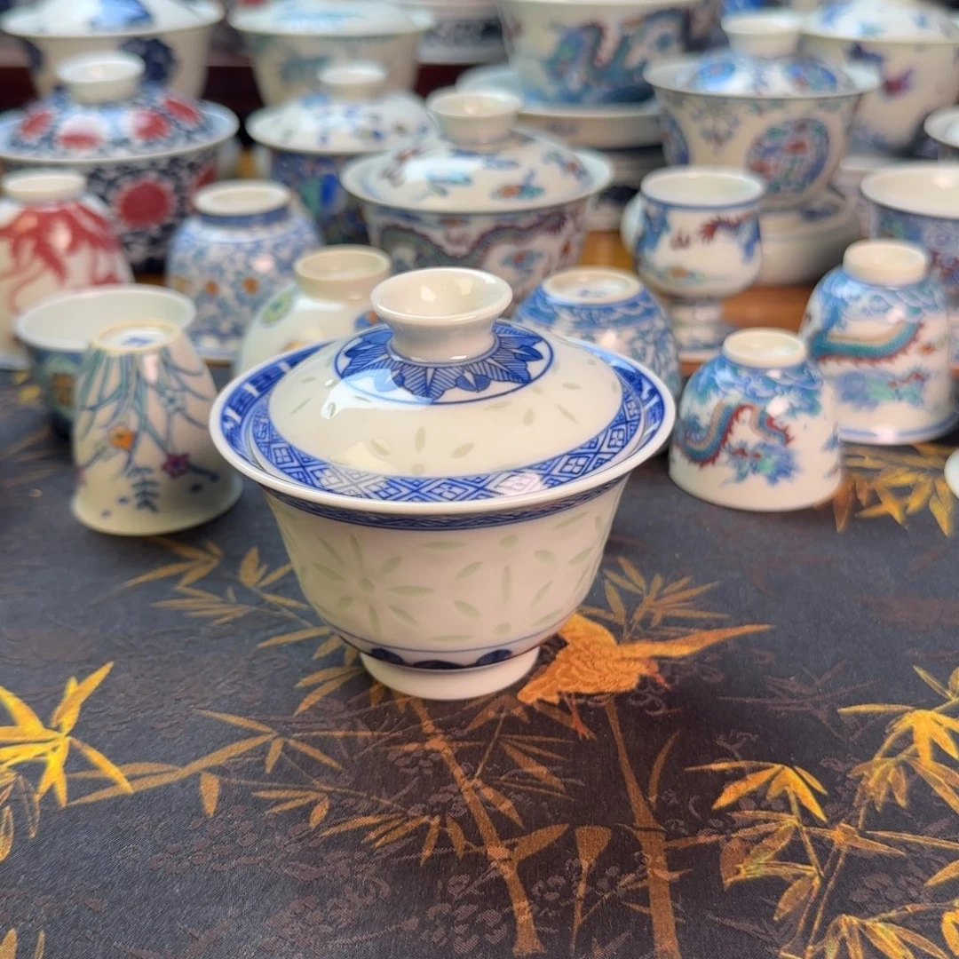 玩玉款玲珑小盖碗