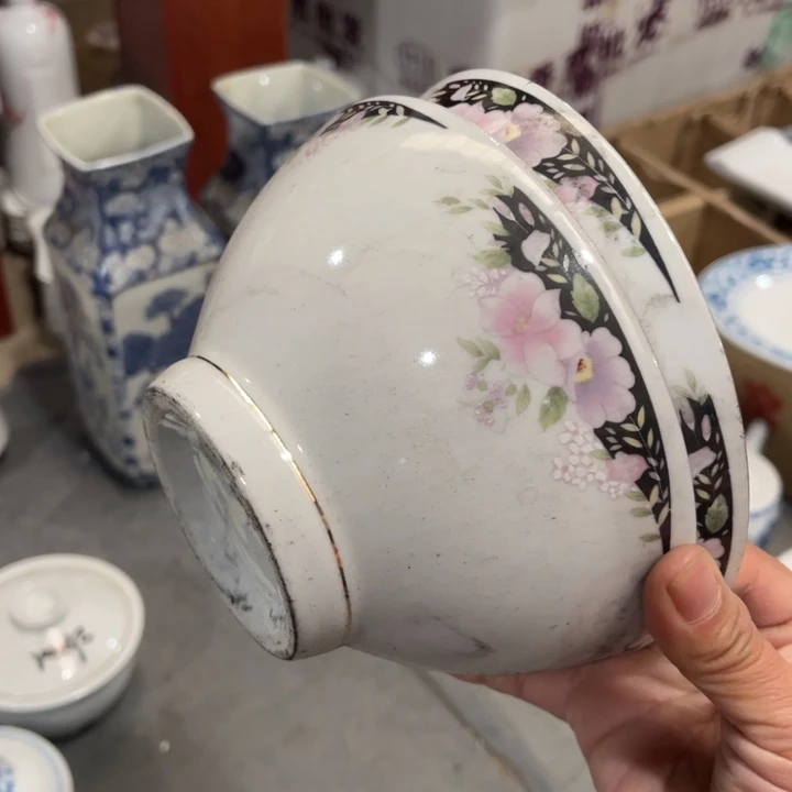 醴陵高温瓷15厘米有瑕碗