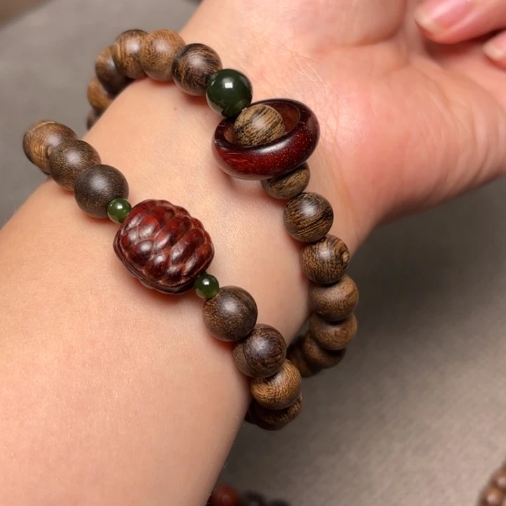 手串沉香越南芽庄瘤疤绿棋楠0.8设计小叶紫檀