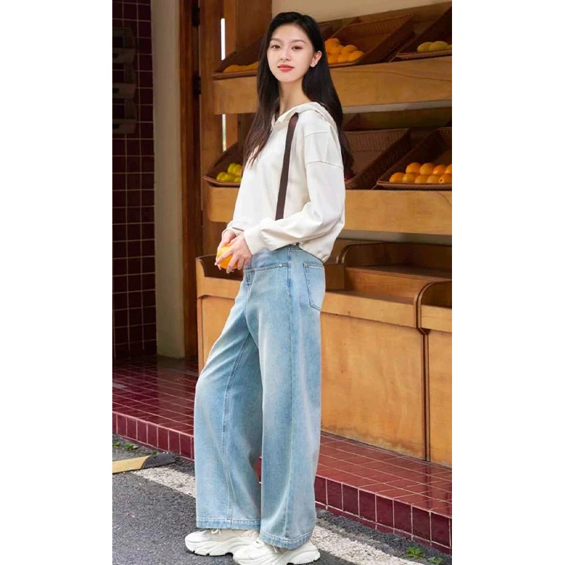 【TA】韩版百搭休闲时尚牛仔裤子2025春季新款撤柜女装
