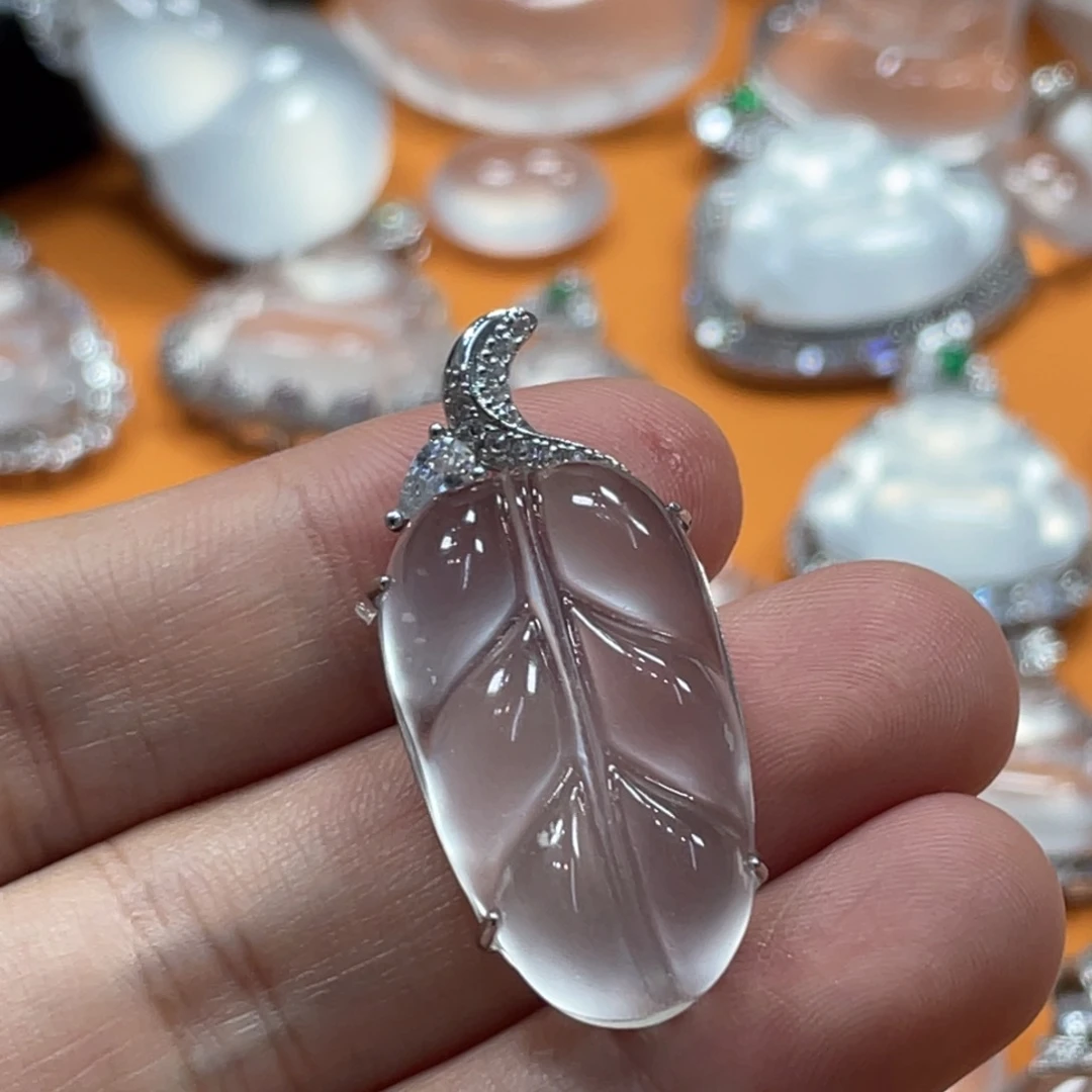 石英质玉银S925镶嵌颈饰