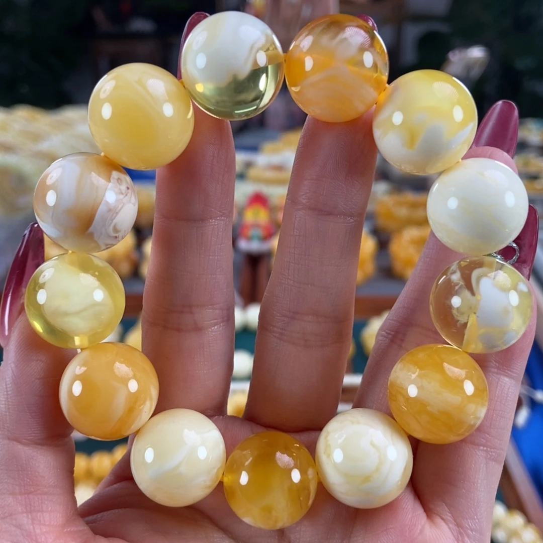 琥珀未镶嵌珠宝奇石17圆珠40.06