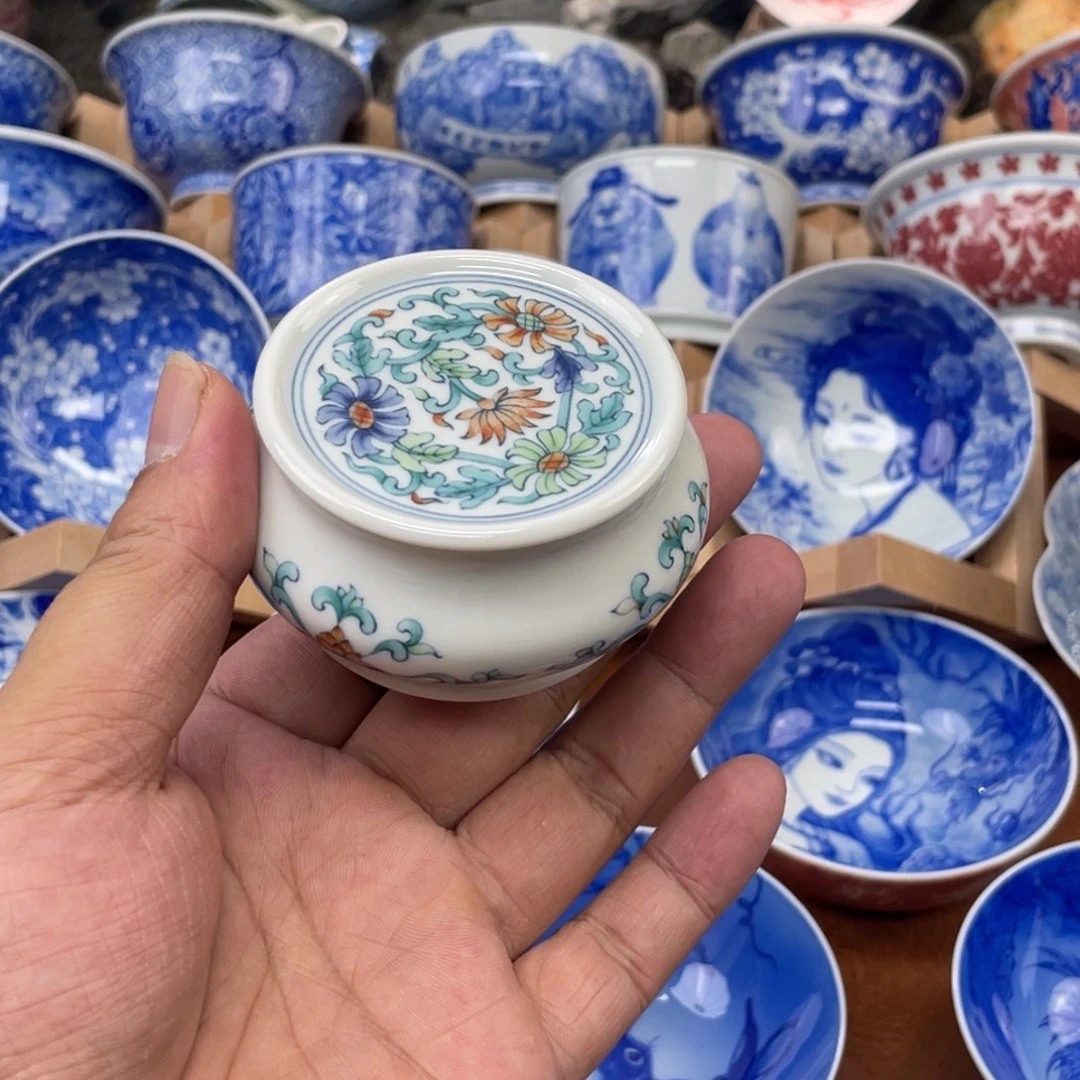 景德镇 仿手绘 釉中彩 盖置