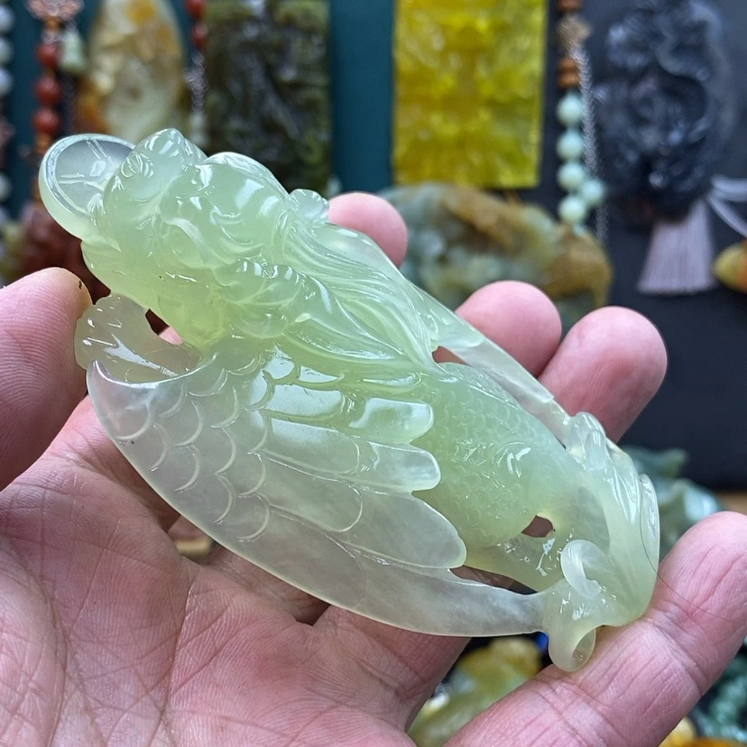 【闪购商品】未镶嵌蛇纹石玉吊坠把件小摆多用款飞天貔貅