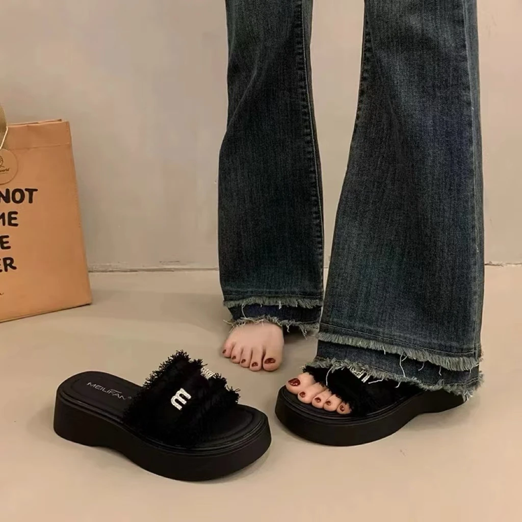 夏休闲款法式拖鞋女新款配裙子仙女风拖鞋999-3