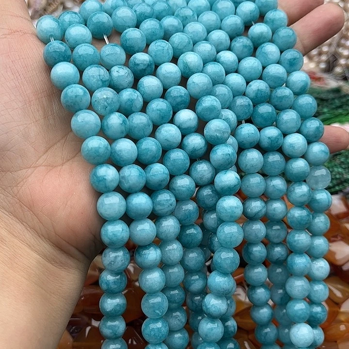 玛瑙/玉髓未镶嵌珠宝半成品2条10mm天河石