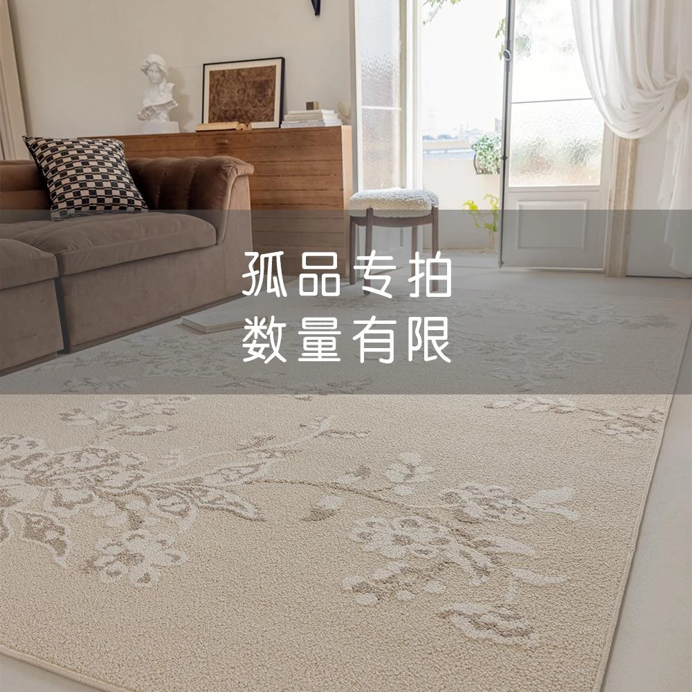 编号201-300-现代简约轻奢高级感地毯客厅2024新款防水丝地毯地垫