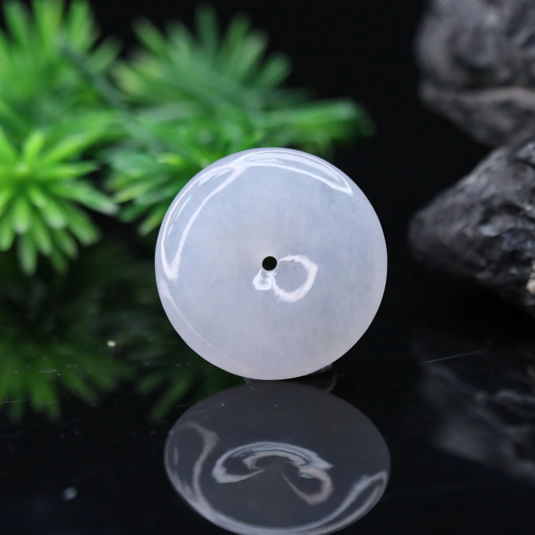 42天然缅甸翡翠A货冰平安扣/100605/上海嘉禾拍卖