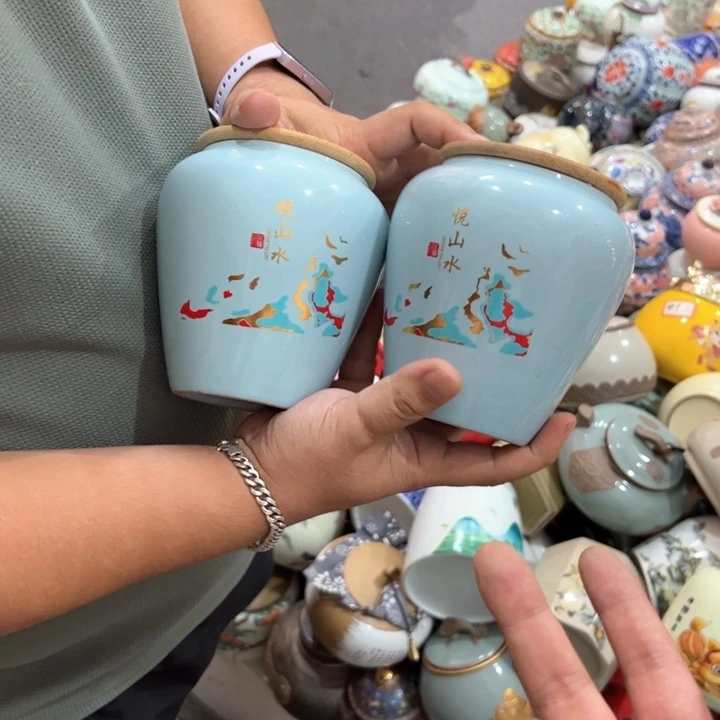 瑕疵福利品陶瓷茶叶罐介意勿拍