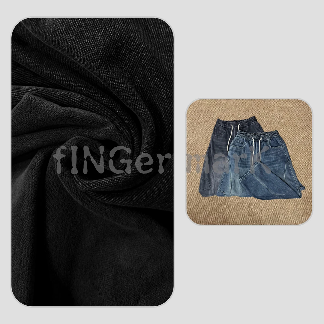 fINGer marK 集閤店 【伐木员】加绒小众設計弯刀做旧牛仔裤3531