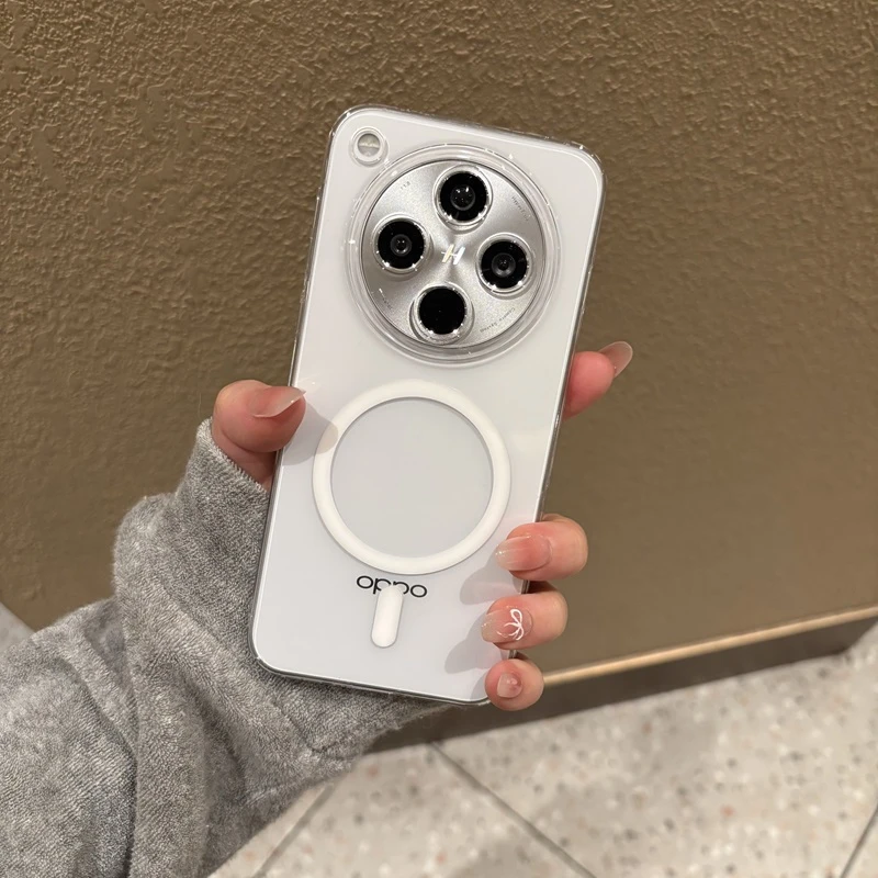 不发黄透明磁吸适用于oppofindx8手机壳FINDX8PRO简约全包PC硬壳